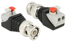 DeLock čierna, strieborná / Adaptér / BNC (M) - Terminal Block 2pin (65525)
