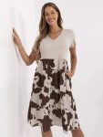 Dámske šaty DHJ SK 253701.80 Béžová s hnedou - FPrise one size béžová s hnědou