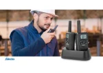Alecto Sada 2 vysielačiek čierna / Vysielačky / dosah 10 km / 8 kanálov / PTT/VOX / nabíjacia základňa USB-C (FR200BK)