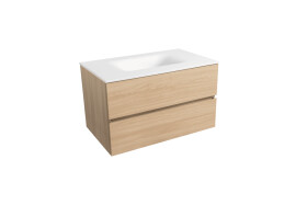 Kúpeľňová skrinka s umývadlom biela mat Naturel Verona 86x51,2x52,5 cm svetlé drevo VERONA86BMSD VERONA86BMSD