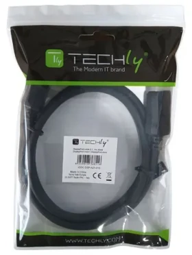 Techly DisplayPort 2.1 kábel čierna / Prípojný kábel / DisplayPort - DisplayPort / 5 m / 4K 120 Hz / pozlátené konektory (ICOC-DSP-A21-050)