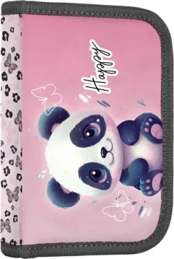 OXYBAG Školský peračník jednoposchodový Panda / Školský peračník / 2 chlopne / 25 gumových pútok / fólia na rozvrh hodín (6-59826)