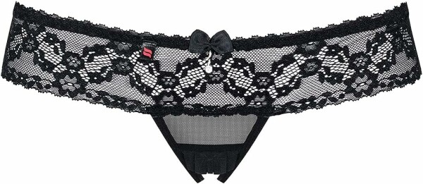 Pikantní tanga thong otevřené černá L/XL model 5726611 - Obsessive