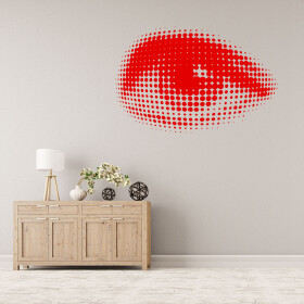 Veselá Stena Samolepka Oko Farba: červená, Veľkosť: 80 x 53 cm