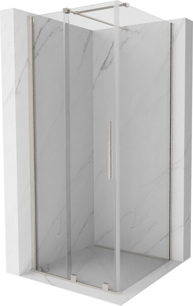 MEXEN/S - Velár sprchovací kút, posuvné dvere 100 x 100, transparent, nikel kefovaná 871-100-100-01-97