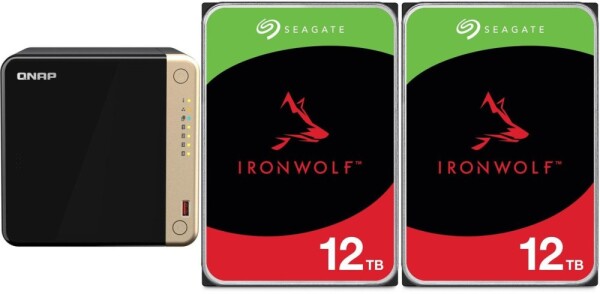 Qnap TS-464-8G + 2x Seagate IronWolf 12TB (ST12000VN0008)