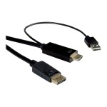 Roline HDMI / DisplayPort / USB prepojovací kábel Konektor DisplayPort, Zástrčka HDMI-A, USB-A zástrčka 2.00 m čierna 11.04.5992 tienený HDMI kábel; 11.04.5992