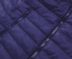 Tmavě modrá lehká dámská prošívaná bunda model 17050618 J.STYLE Barva: odcienie niebieskiego, Velikost: