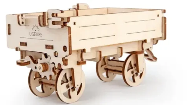 Ugears 3D drevené mechanické puzzle Vlečka k traktoru