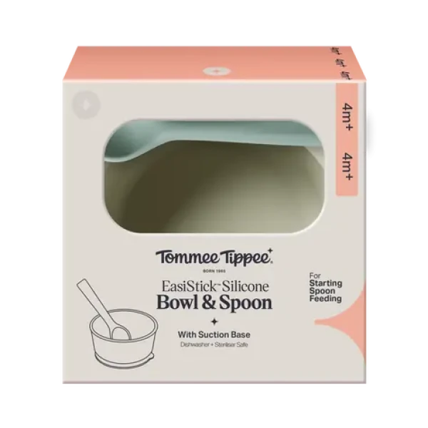 Tommee Tippee Silikónová mištička s prísavkou a lyžičkou zelená (448741-T)