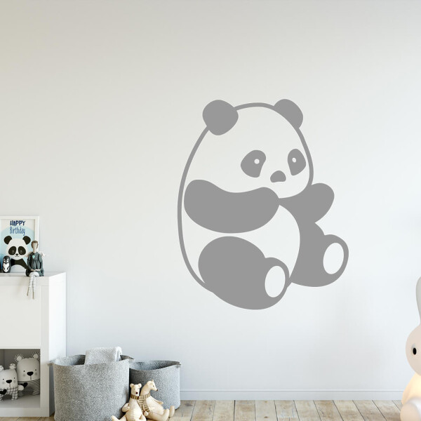 Veselá Stena Samolepka Roztomilá panda Farba: šedá, Veľkosť: 60 x 48 cm