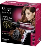 Braun HD770 Satin Hair 7 červená / sušič vlasov / 2000 W / 3 teploty / 2 rýchlosti / difuzér (HD770E)