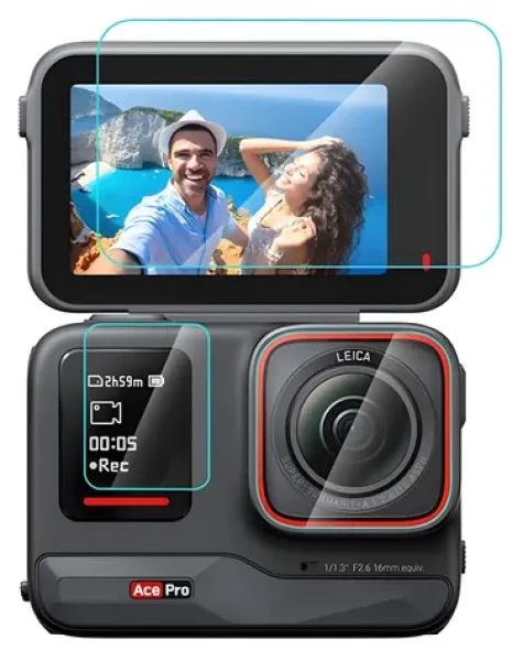 Puluz PU951T / Ochranné sklo 3v1 / Insta360 Ace Pro / Tvrdené sklo / Displej + objektív (PU951T)