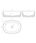 OMNIRES - MESA umývadlo na dosku, 46 x 31 cm biela lesk /BP/ MESA460BP