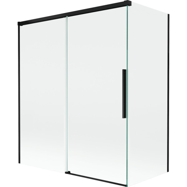 MEXEN/S - Rox vaňová zástena 2-krídlová posuvná 140 + 70 x 150, transparent, čierna 8C9-140-070-70-00