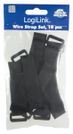 LogiLink Suchý zips na káble čierny, 10 ks / Organizátor káblov / 150 x 20 mm / Nylon (KAB0056)