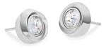 Calvin Klein Luxusné oceľové náušnice s kryštálmi Twisted Bezel Solitaire 35000771