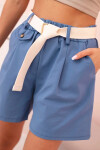 Dámske šortky s vysokým pásom a opaskom denim UNI