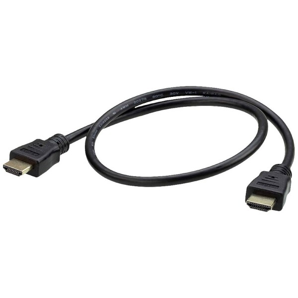 ATEN HDMI prepojovací kábel Zástrčka HDMI-A, Zástrčka HDMI-A 0.60 m čierna 2L-7DA6H 4K UHD, tienený HDMI kábel; 2L-7DA6H