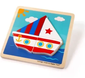 Bigjigs Toys Vkladacie puzzle Plachetnica