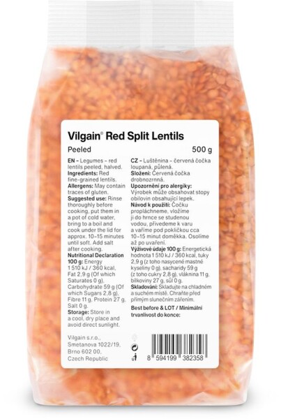 Vilgain Červená šošovica – 500 g