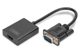 Digitus DA-70473 čierna / Prevodník VGA / audio na HDMI / Full HD 1080p / 60Hz / 3,5 mm audio / 15 cm (DA-70473)