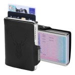 Kožená mini peňaženka Mondraghi Silhouette Modern Deer Black