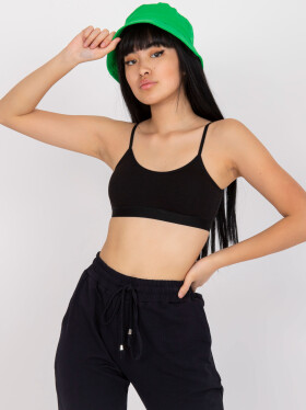 Černý sportovní crop top vycpanými košíčky