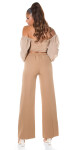 Sexy flarred pants with cut-outs KHAKI Einheitsgroesse