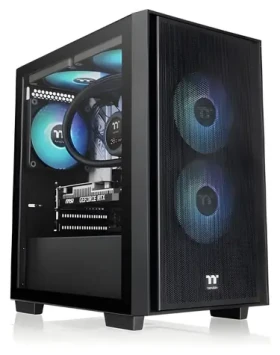 Thermaltake Versa H16 TG ARGB čierna / Micro tower / mATX / 3x 120mm ARGB / bez zdroja / priehľadná bočnica (CA-1Y8-00S1WN-02)