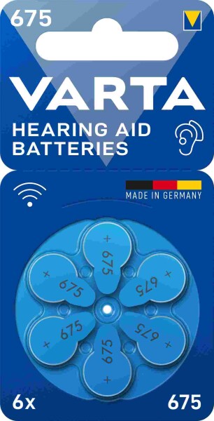 VARTA Hearing Aid Battery 675 BLI 6