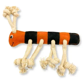 PafDog Stonožka Jarmila Hračka pre psov z kože a juty 26cm (PF-757)
