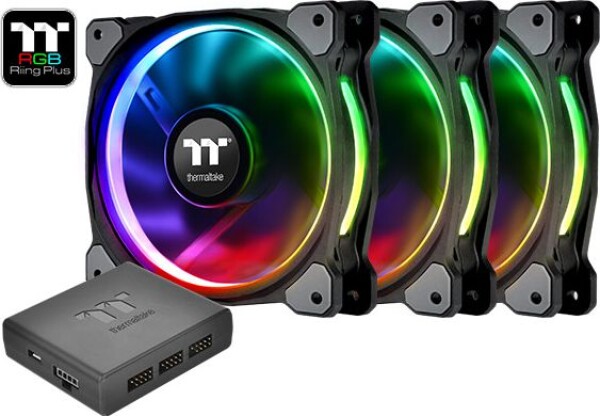 THERMALTAKE Riing Plus 14 RGB Case Fan TT Premium Ed. 3pack / ventilátor / 140 x 140 x 25 mm / 1400 RPM / 27.2 dB (CL-F056-PL14SW-A)