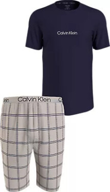 Pánske pyžamo 000NM2183E O1M tmavomodré béžovou Calvin Klein