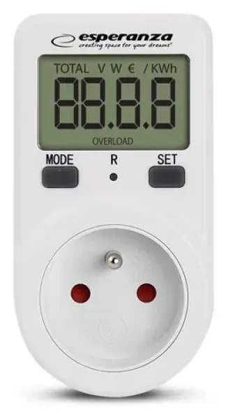 Esperanza ELA102 / Zásuvkový wattmeter / 3680 W / LCD displej / 16 A (ELA102)