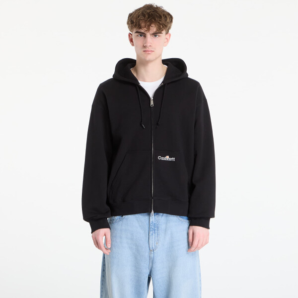Mikina Carhartt WIP Hooded WIP Label Sweat Jacket UNISEX Black L