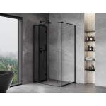 MEXEN/S - Mist-F sprchovací kút skladacie dvere ľavá 75 x 95, čierna okraj, čierna 8A6T-075-095-70-70-L