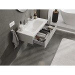 MEXEN/S - Orio kúpeľňová skrinka 90 cm s umývadlom Vela, 1 šuplík, šedá mat/biela mat 91A10-09023-1-BF62-W23M01