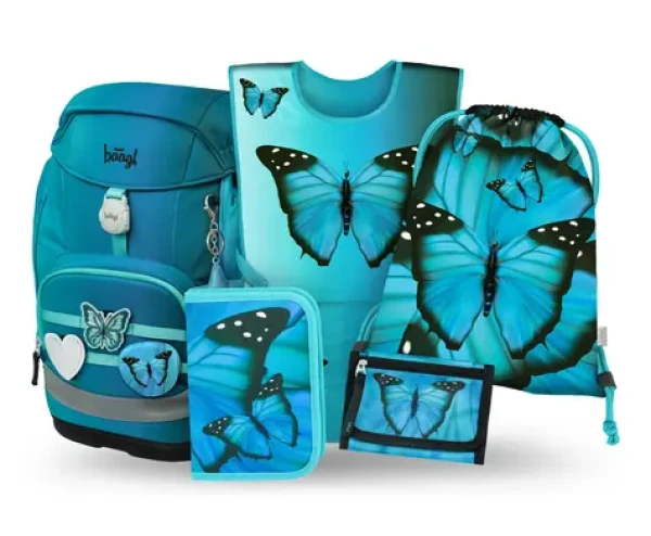BAAGL SET 5 Airy PLUS Butterfly: batoh, peračník, vrecko, zástera, peňaženka (A-36095)