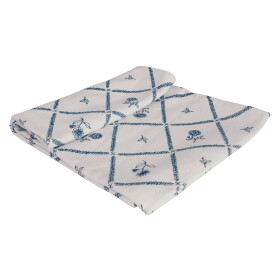 Strömshaga Bavlněný oběhoun na stůl Lovisa Blue / White 140 × 50 cm
