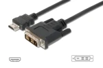 Digitus HDMI - DVI čierny / Kábel / 2x tienený / 2 m (AK-330300-020-S)