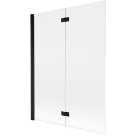 MEXEN - MIST vaňová zástena 130x150 cm 6mm 2-s, čierna, číra, ľavá 8A9-130-002-70-00-L