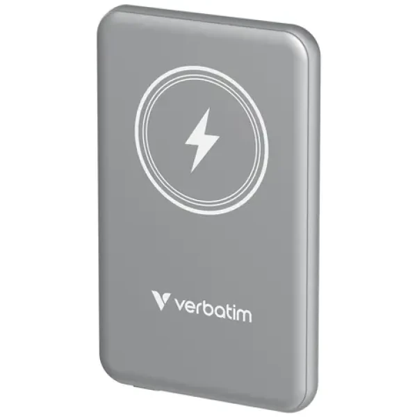 Verbatim Charge 'n' Go Magnetická bezdrôtová powerbanka 5000mAh šedá / USB-C / MagSafe / 15-20W (32244)