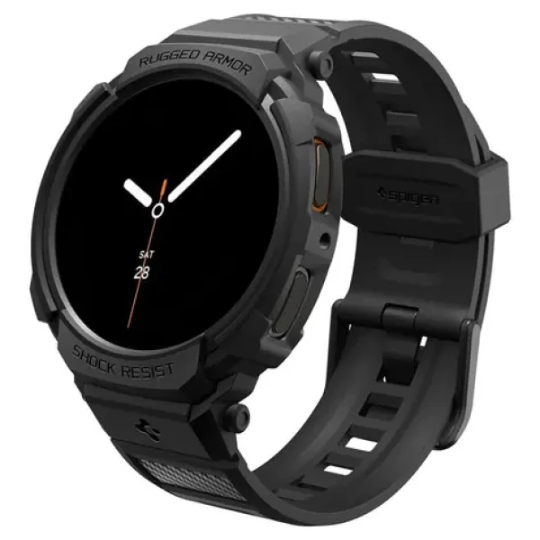 Spigen Rugged Armor Pre ochranný kryt pre Samsung Galaxy Watch 8 (44mm) čierna (ACS10007)