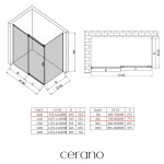 CERANO - Sprchovací kút Santoro - ľavá - 6 mm - chróm, mliečne sklo - 100x80 - posuvný CER-665686