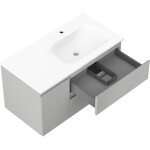 MEXEN/S - Orio kúpeľňová skrinka 90 cm s umývadlom Vela pravá, 2S, 1D, sivá mat/biela mat 91A13-09047-3-BBFFF62-W23P01