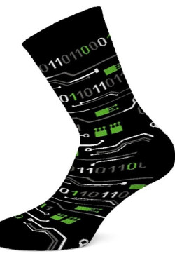 "CASUAL- Vzorované ponožky, pánske" černá 39/41