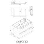 CERANO - Kúpeľňová skrinka Carole - čierna matná + umývadlo z lit. mramoru Ovo - čierna matná - 80,5x53x46,5 CER-979926