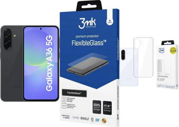 Samsung Galaxy A36 5G 8/256GB Czarny (SM-A366BZKGEUE) + FlexibleGlass + Etui Clear Case