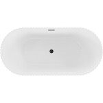 MEXEN/S - Paola voľne stojaca vaňa reliéf 170 x 80, biela lesk, sifón a prepad čierna 52721708000-70